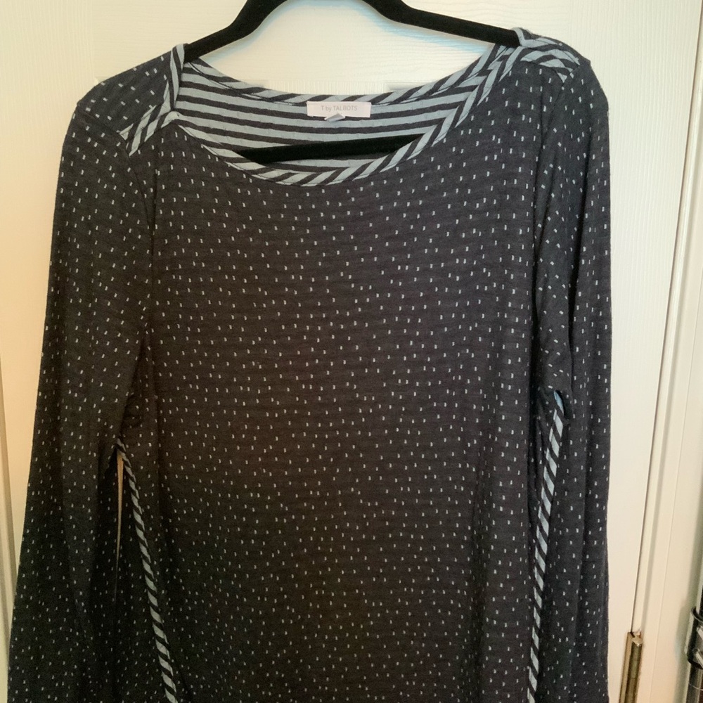 T by Talbots Women's Black and White Polka Dot Top Size X